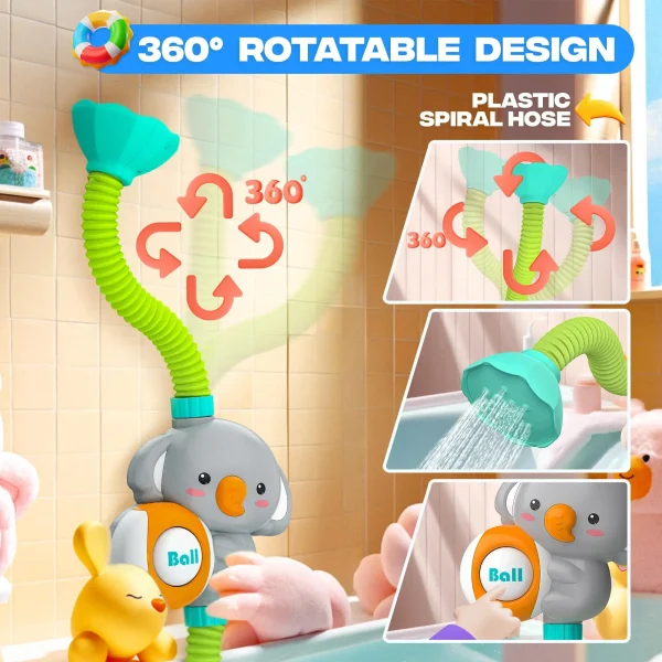 Baby Bath Toys – Shower Head & Slide Track with Suction Cups for Toddlers (Boys & Girls) - Image 2