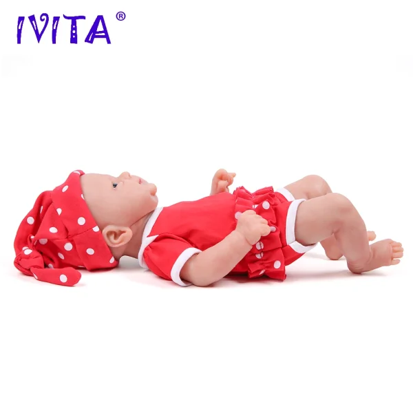 IVITA 14inch 1.65kg Full Body Silicone Bebe Reborn Doll Soft Lifelike Baby DIY Blank Toys Realistic Girl Baby Dolls for Children - Image 2