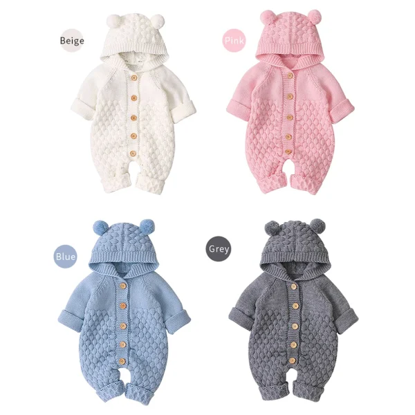 2020 Autumn Winter Newborn Sweater Baby Boy Girl Clothes Romper - Image 2