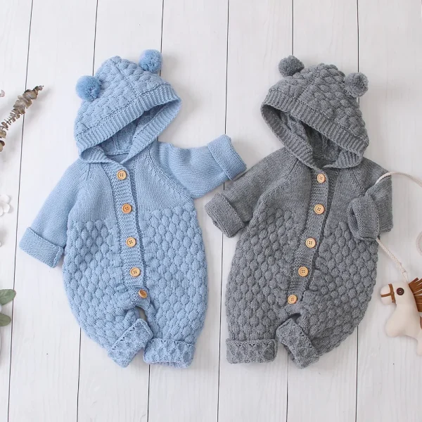 2020 Autumn Winter Newborn Sweater Baby Boy Girl Clothes Romper - Image 3