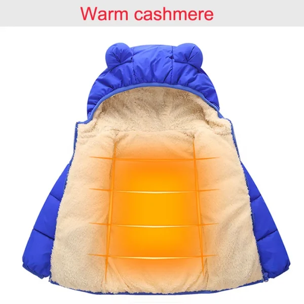 1-3 Years Winter Coat Kids - 3D Ear Hooded Down Padded Jacket & Parka for Boys & Girls - Image 2