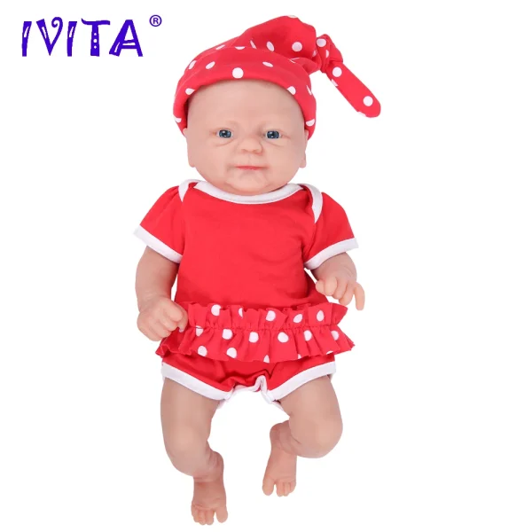 IVITA 14inch 1.65kg Full Body Silicone Bebe Reborn Doll Soft Lifelike Baby DIY Blank Toys Realistic Girl Baby Dolls for Children - Image 5