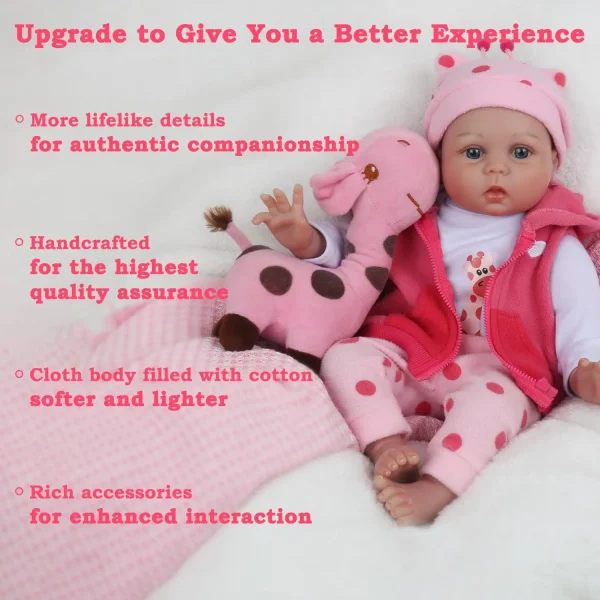 22-Inch Reborn Baby Doll – Realistic Newborn Soft Vinyl Doll Toy for Kids Age 3+ - Image 2