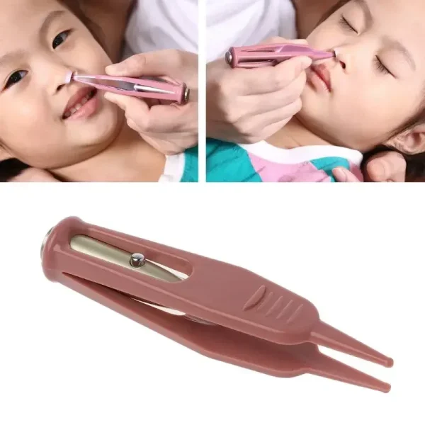 Baby Flashlight Tweezer – Safe Booger, Ear, Nose, and Navel Cleaning Forceps for Infants