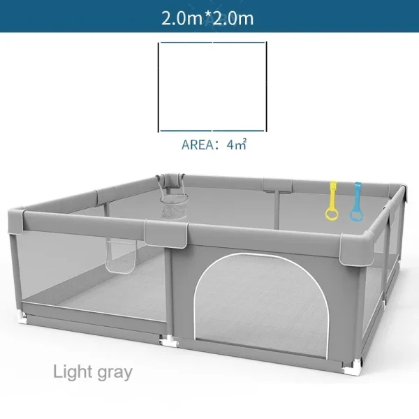 IMBABY Baby Playpens Light Gray Corralito for Baby Playground with Pull Ring Child Safety Barrier Fence Ball Box Game Playpen - Image 16