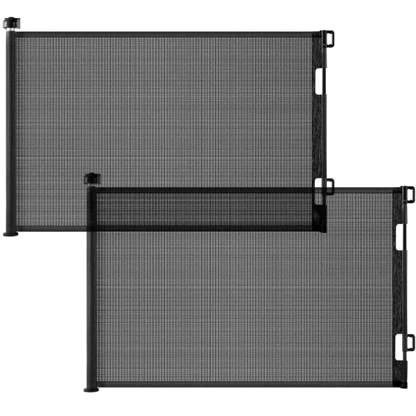 2 Pack Baby Gate Retractable Gates for Stairs, Mesh Dog Gate for The House, Wide Pet Gate 33" Tall, Extends to 55"