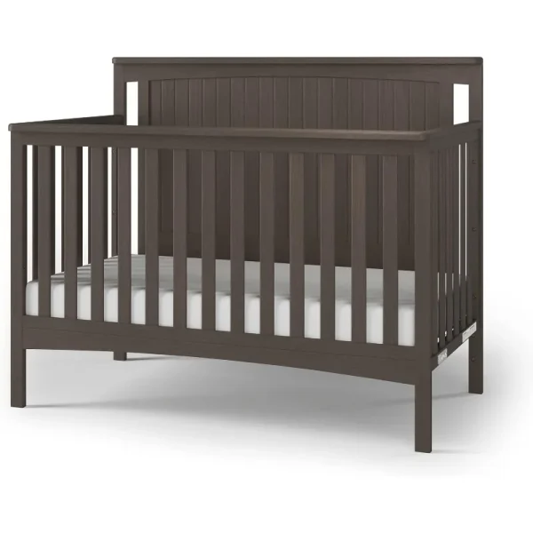 4-in-1 Convertible Baby Crib – Converts to Day Bed, Toddler Bed, and Full-Size Bed, 3 Adjustable Mattress Positions