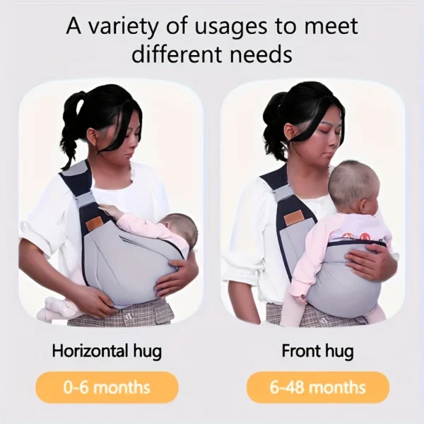 Ergonomic Cotton Baby Sling Carrier – Lightweight, Adjustable with Secure Buckle (Newborns to 45 lbs) - Image 6