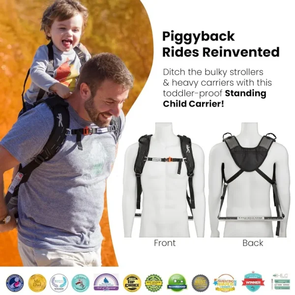 Piggyback Scout Toddler Carrier Backpack – 2-Piece Standing Carrier with Child Safety Harness for Hiking & Travel - Image 3