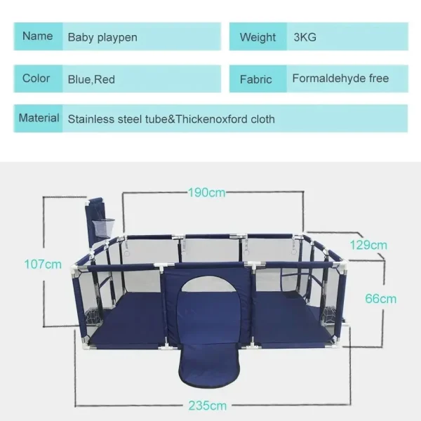 IMBABY Large Baby Playpen – Infant Safety Barrier & Dry Ball Pool for Baby Activity Park