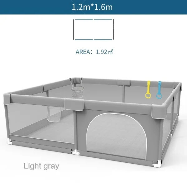 IMBABY Baby Playpens Light Gray Corralito for Baby Playground with Pull Ring Child Safety Barrier Fence Ball Box Game Playpen - Image 7