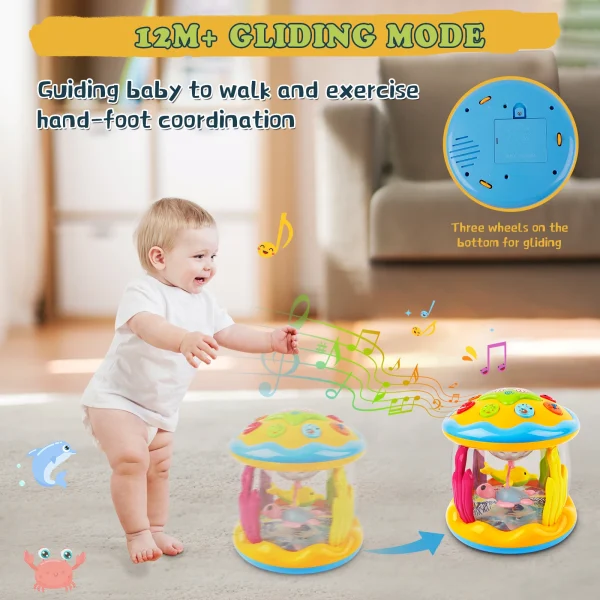 Rotating Ocean Projector Drum with Melodies – Educational Musical Toy for Babies (6-12 Months) - Image 5