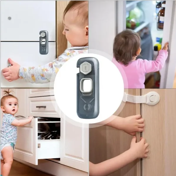 5-Pack Child Safety Locks – Adhesive Baby Proof Locks for Drawers, Cabinets, and Fridges - Image 4