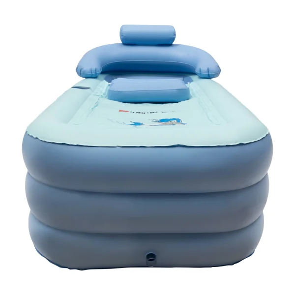 Blue Folding Inflatable Baby Bathtub with Soft Cushion – Warm Design for Baby Pool & Bath - Image 5