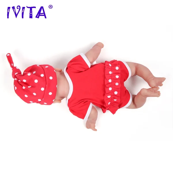 IVITA 14inch 1.65kg Full Body Silicone Bebe Reborn Doll Soft Lifelike Baby DIY Blank Toys Realistic Girl Baby Dolls for Children - Image 3