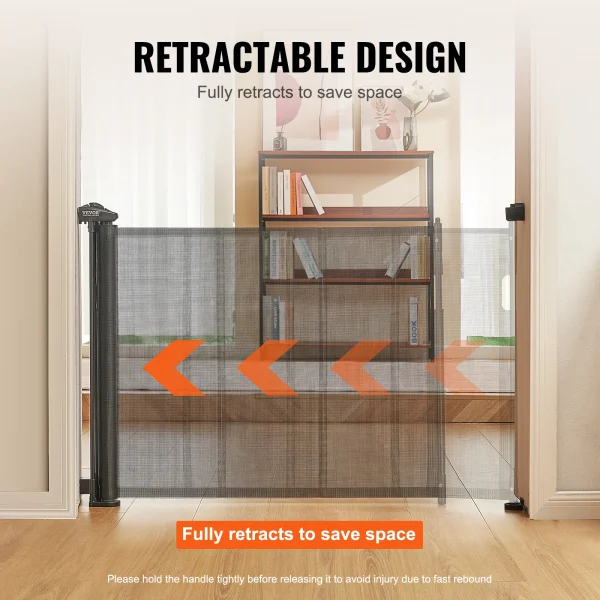 VEVOR Retractable Baby Gate – Tall Wide Mesh Safety Gate for Kids & Pets - Image 6