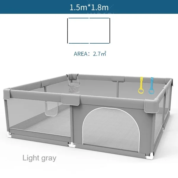 IMBABY Baby Playpens Light Gray Corralito for Baby Playground with Pull Ring Child Safety Barrier Fence Ball Box Game Playpen - Image 15