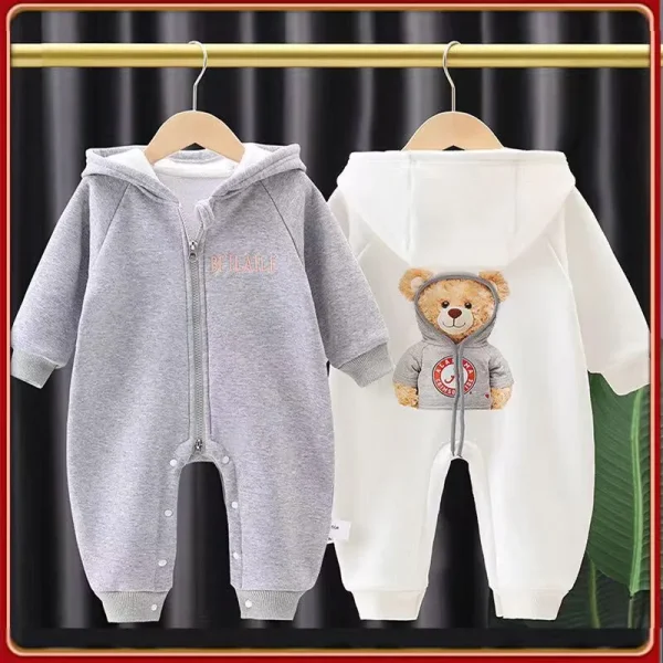 Baby Spring and Autumn Long Sleeve Jumpsuit – Solid Romper for Newborn to 18M Boys & Girls - Image 4