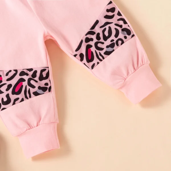 Toddler Baby Girls Leopard Print Outfit – Letter Top & Bow Pants Set (6-24 Months) - Image 5