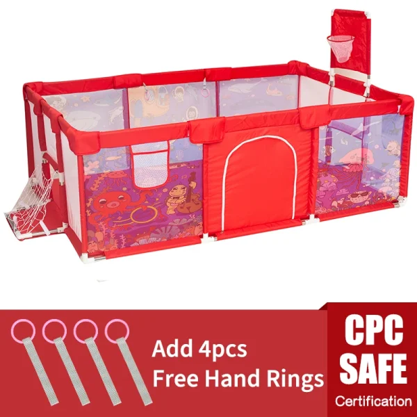 IMBABY New Playpen for Children – Cartoon Baby Playpen, Basketball Baby Playground Fence, Child Safety Barriers, Baby Dry Pool - Image 13