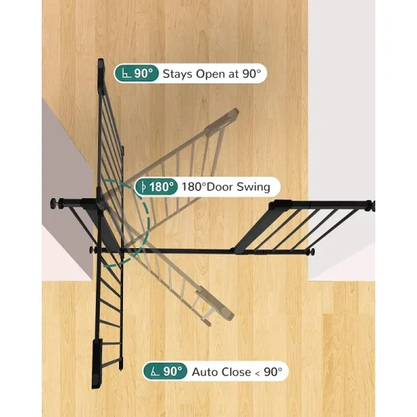 Adjustable Auto-Close Baby & Pet Gate for Stairs – 29.7″ to 46″, Pressure-Mount Safety Gate - Image 5