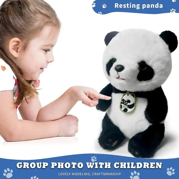 10in Cute Panda Plush Toys, Soft Cartoon Animal Panda Bear Stuffed Baby Doll, Kids Birthday Gifts - Image 4