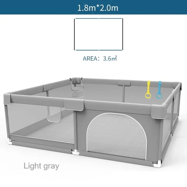 IMBABY Baby Playpens Light Gray Corralito for Baby Playground with Pull Ring Child Safety Barrier Fence Ball Box Game Playpen - Image 17