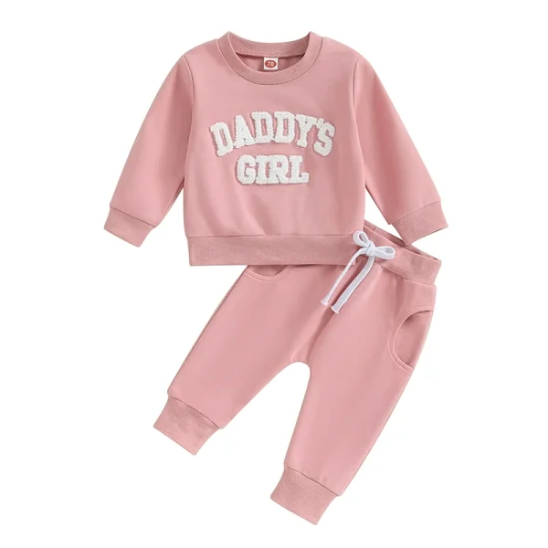 2023-08-08 Lioraitiin 0-3T Newborn Baby Girls Sweat Outfits Letter Print Sweatshirt Long Pant Fall Winter Baby Clothes Set - Image 8