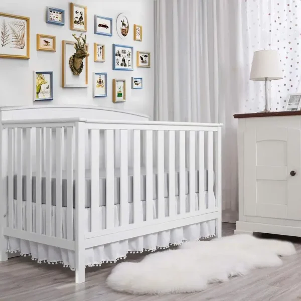 Mini Crib Skirt – Soft Nursery Bedding Skirt for Baby Cribs (28” x 52”) - Image 4