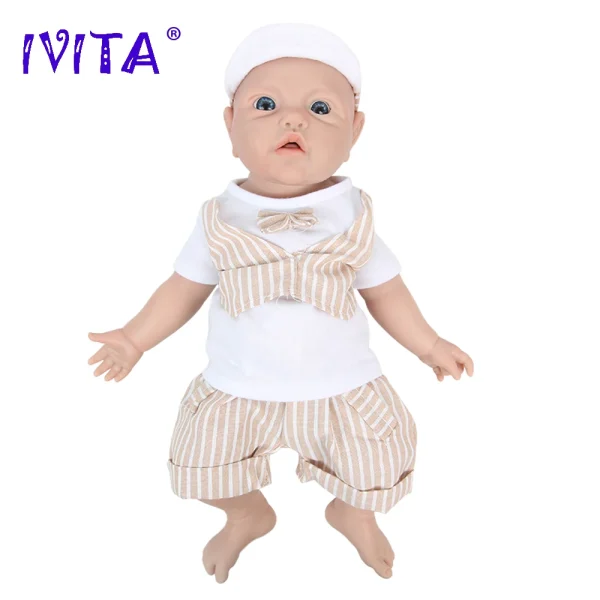 IVITA WB1526 43cm 2692g 100% Full Body Silicone Reborn Baby Doll  Realistic Boy Dolls Unpainted DIY Blank Baby Toys for Children