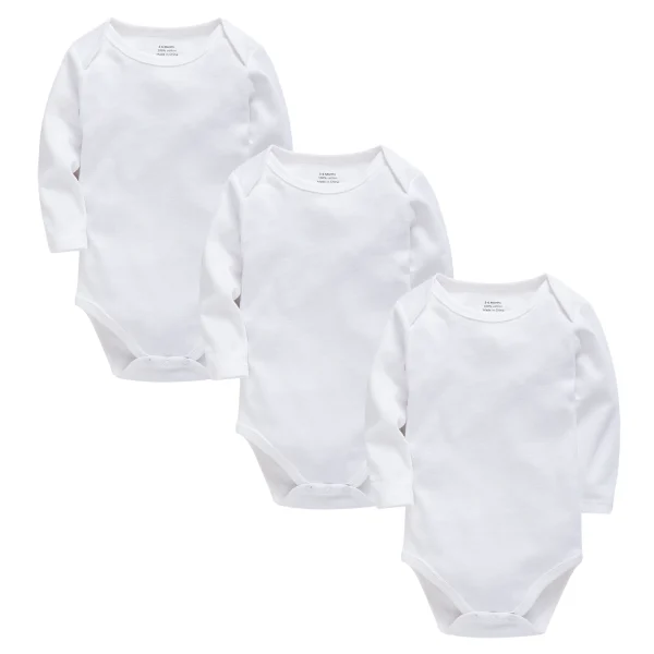 3 Pcs Baby Bodysuits Long Sleeve Infant Comfy Cotton Bodysuit Basic Undershirt Baby Boys and Girls One Piece Onesies Clothing