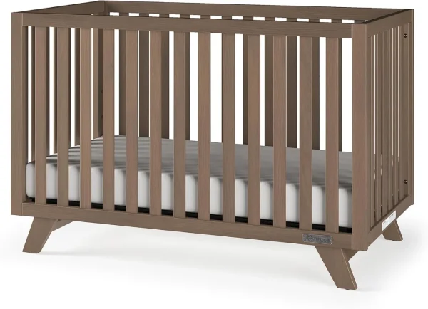 4-in-1 Convertible Crib, Baby Crib Converts to Day Bed, Toddler Bed and Full Size Bed, 3 Adjustable Mattress Positions