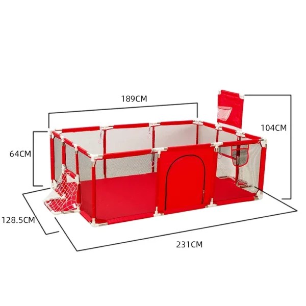 Safety Baby Playpen for Children – Indoor Toddler Barrier Fence with Playground Toys & Basketball Frame - Image 12