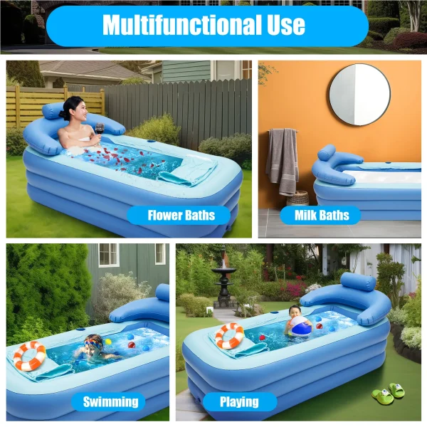 Foldable Inflatable Bathtub – Portable PVC Blow-Up Spa Tub for Adults & Baby Swim Pool - Image 4