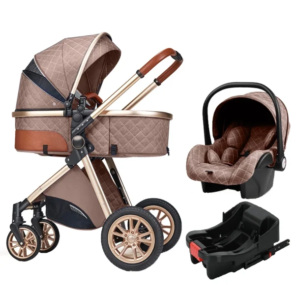 Luxury Portable Travel Pram 3-in-1 Baby Stroller High Landscape Baby Pushchair Newborn Stroller - Image 7