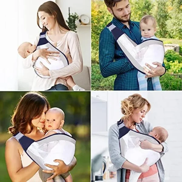 Baby Sling Carrier – 3D Mesh Wrap with Adjustable Shoulder Strap (0-3 Years, 20KG Max) - Image 6