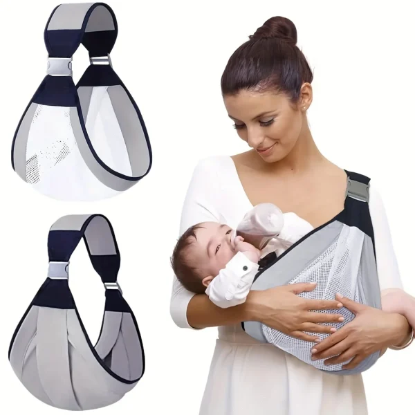 Ergonomic Cotton Baby Sling Carrier – Lightweight, Adjustable with Secure Buckle (Newborns to 45 lbs)