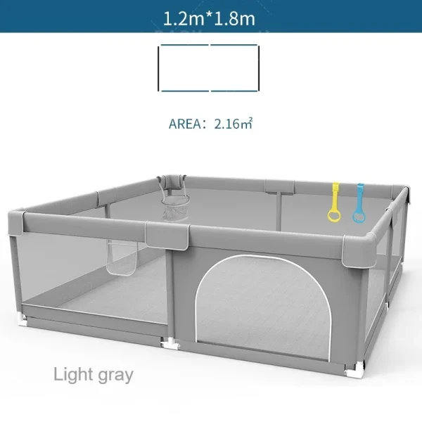 IMBABY Baby Playpens Light Gray Corralito for Baby Playground with Pull Ring Child Safety Barrier Fence Ball Box Game Playpen - Image 9