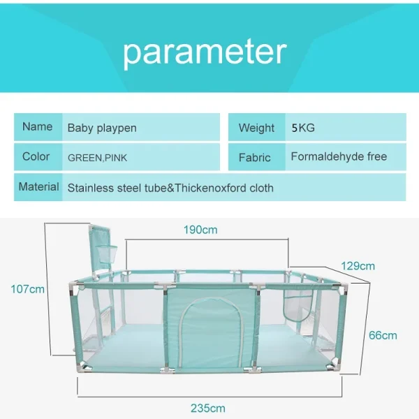 IMBABY baby playpens Large Size Baby Playground Infant Safety Barriers Dry Balls Pool Newborn Stocking Activity Game Park - Image 5