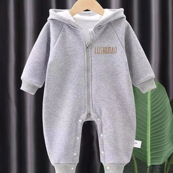 Baby Spring and Autumn Long Sleeve Jumpsuit – Solid Romper for Newborn to 18M Boys & Girls - Image 5