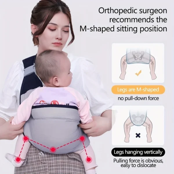 Ergonomic Cotton Baby Sling Carrier – Lightweight, Adjustable with Secure Buckle (Newborns to 45 lbs) - Image 5