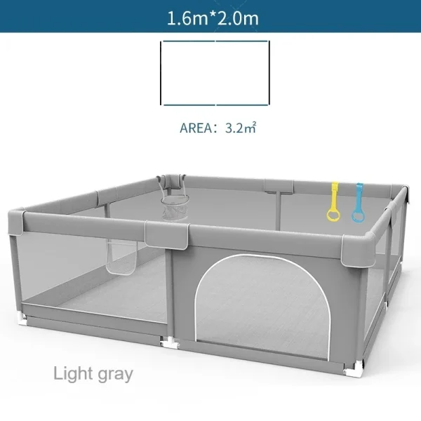 IMBABY Baby Playpens Light Gray Corralito for Baby Playground with Pull Ring Child Safety Barrier Fence Ball Box Game Playpen - Image 14