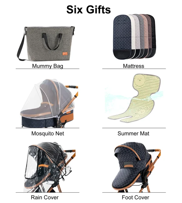 Luxury Portable Travel Pram 3-in-1 Baby Stroller High Landscape Baby Pushchair Newborn Stroller - Image 5