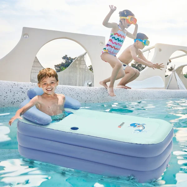 Inflatable Bathtub Blue Folding Bathtub with Warm Design Of Cushion Baby Pool - Image 2