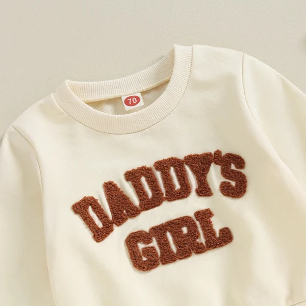 2023-08-08 Lioraitiin 0-3T Newborn Baby Girls Sweat Outfits Letter Print Sweatshirt Long Pant Fall Winter Baby Clothes Set - Image 6