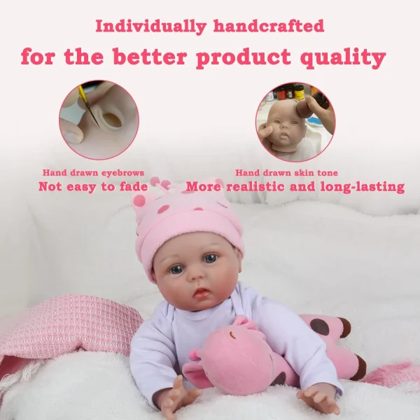 22-Inch Reborn Baby Doll – Realistic Newborn Soft Vinyl Doll Toy for Kids Age 3+ - Image 4