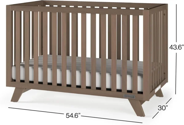 4-in-1 Convertible Crib, Baby Crib Converts to Day Bed, Toddler Bed and Full Size Bed, 3 Adjustable Mattress Positions - Image 3