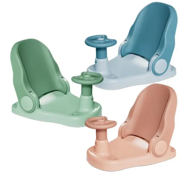 Toddler Bath Chair – Portable Baby Bath Support Seat with Adjustable Backrest and Non-Slip Suction Base