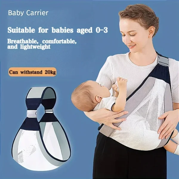 Baby Sling Carrier – 3D Mesh Wrap with Adjustable Shoulder Strap (0-3 Years, 20KG Max) - Image 2