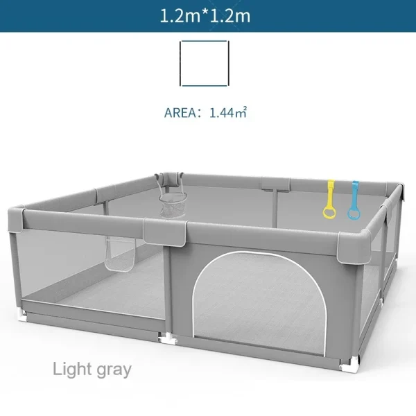 IMBABY Baby Playpens Light Gray Corralito for Baby Playground with Pull Ring Child Safety Barrier Fence Ball Box Game Playpen - Image 8